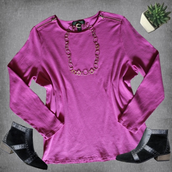 Lauren Ralph Lauren Tops - Plus Lauren Ralph Lauren Zipper Detail Top Size 2X